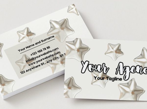 Trendy Playful Beige Business card