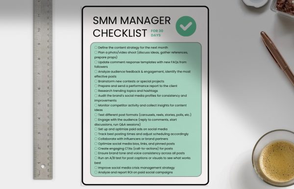 SMM Manager Checklist for 30 days