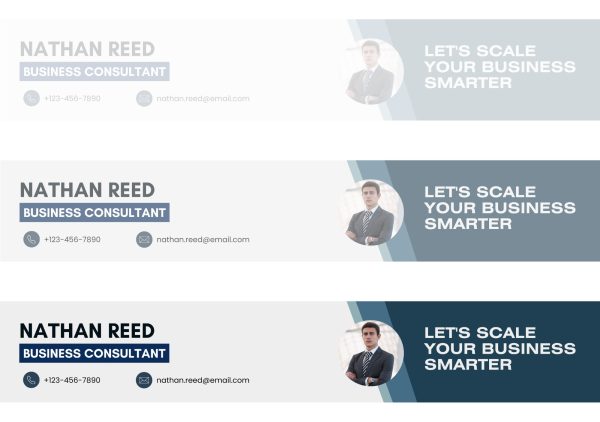 Professional Dark Blue & Light Gray Business Consultant LinkedIn Page Cover