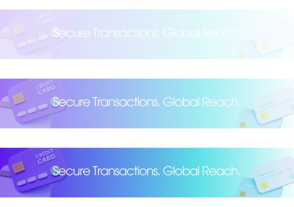 Purple & Blue Smooth Gradient Payment Services LinkedIn Page Cover