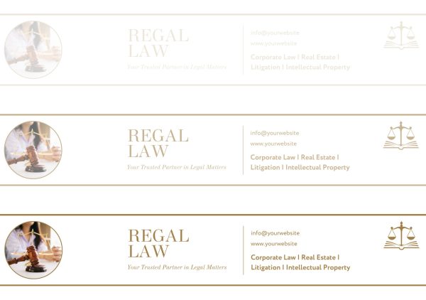 Gold & White Elegant Legal Services LinkedIn Page Cover