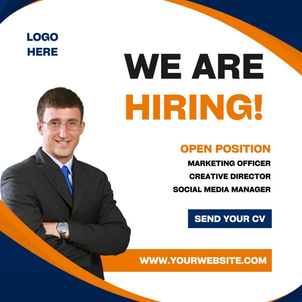 Corporate & Trustworthy We Are Hiring Social Media Post Template