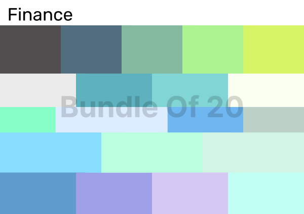 Bundle of 20 Color Palettes for Finance Industry