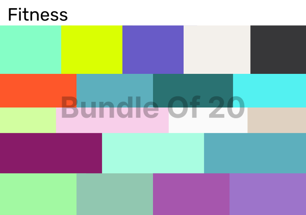 Bundle of 20 Color Palettes for Fitness Industry