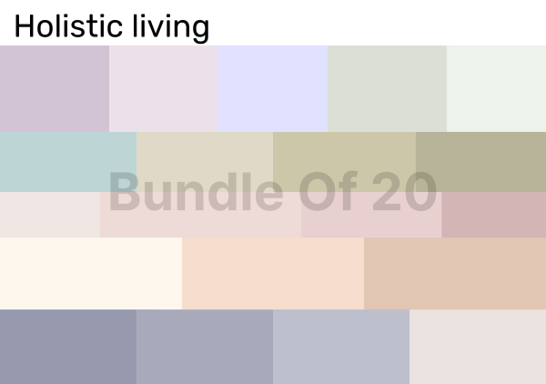 Bundle of 20 Color Palettes for Holistic Living Industry