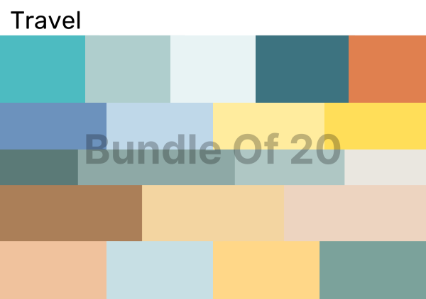 Bundle of 20 Color Palettes for Travel Industry