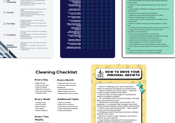 Bundle of 5 Checklists