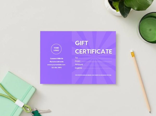 Bright Violet Bold Dynamic Gift Certificate